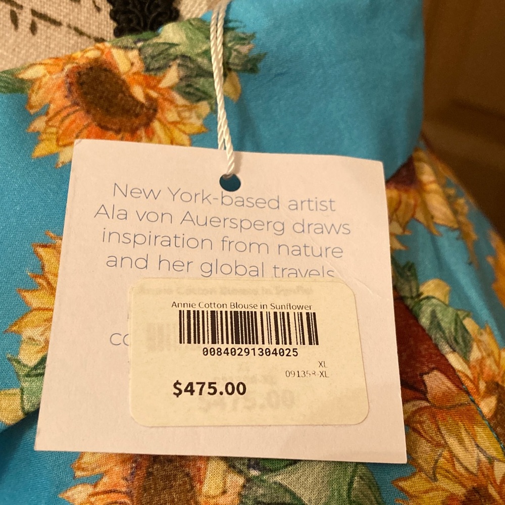 ALA von AUERSPERG Button-Up Sunflower 🌻 Shirt Dress/Long Shirt NWT - Picture 9 of 11